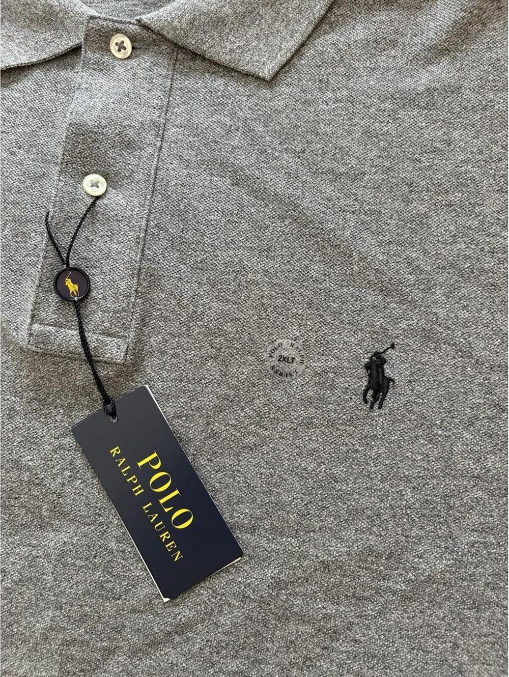 Polo Ralph Lauren Mens Custom Slim Fit Iconic Mesh Polo Shirt Gray 2XLT NWT $125 - Picture 8 of 11